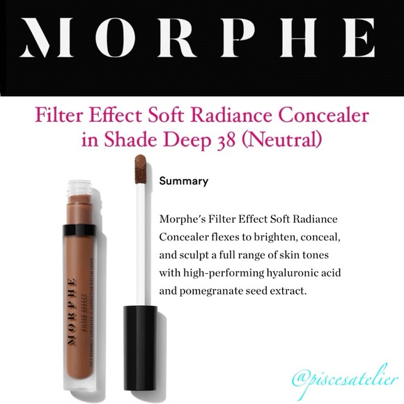 Morphe Filter Effect Soft Radiance Concealer in Shade Deep 38 (Neutral), 3.8 mL. - Picture 3 of 16